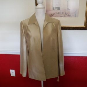Talbots Jacket 100% Silk Lined Open Front NWT